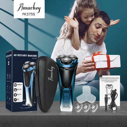 Amurhey FK375S Men's Shaver Pro: Wet and dry shave including FREE storage box & 3 replacement blades